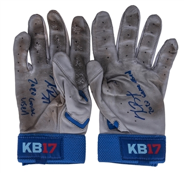 2020 Kris Bryant Game Used & Signed/Inscribed Pair of Adidas KB17 Batting Gloves (J.T. Sports & JSA)